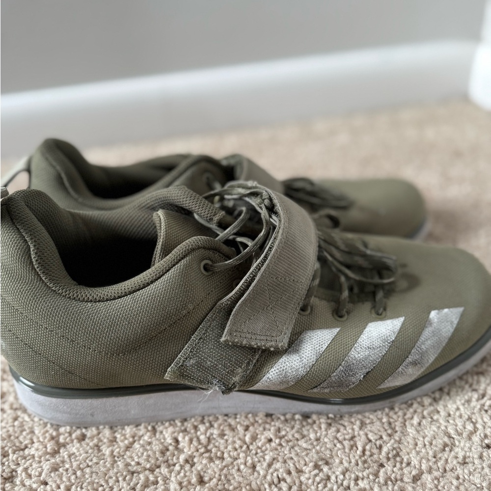 Adidas Olive Green Lifters with White Stripes